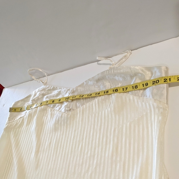 Vintage Amelia's Short Nightgown Slip Cream Satin Thin Straps Size XL - Picture 12 of 14